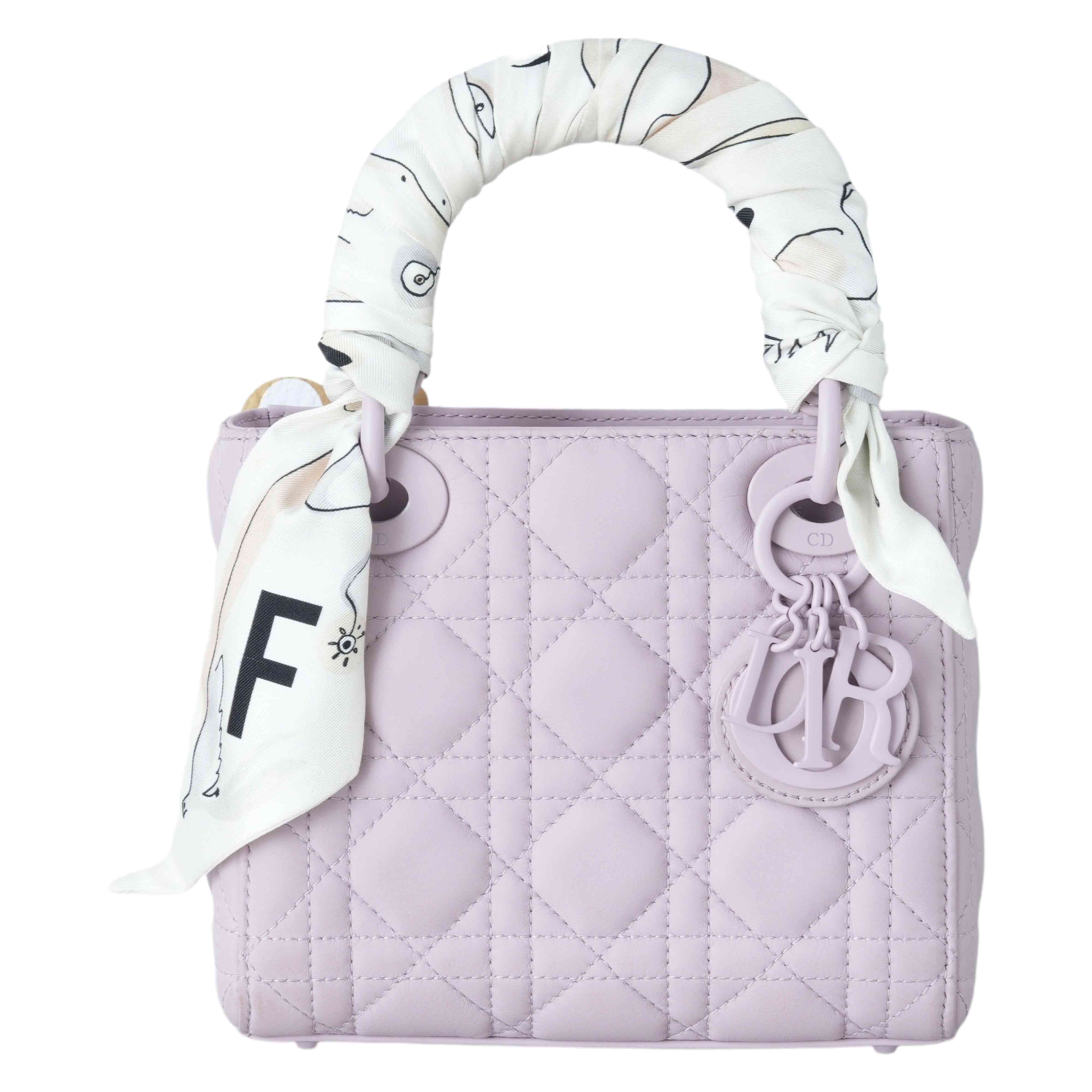 CHRISTIAN DIOR(USED)크리스찬디올 매트 까나쥬 레이디디올 미니 백& 방도